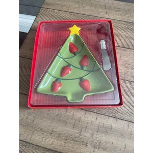 Hallmark Christmas Tree Serving Dish and Spreader